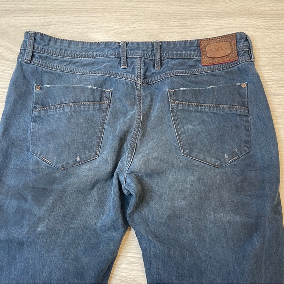 Robert Graham Slim Jim Straight Button Fly Blue Dark Wash Denim Jeans  Size 38W - Picture 8 of 14